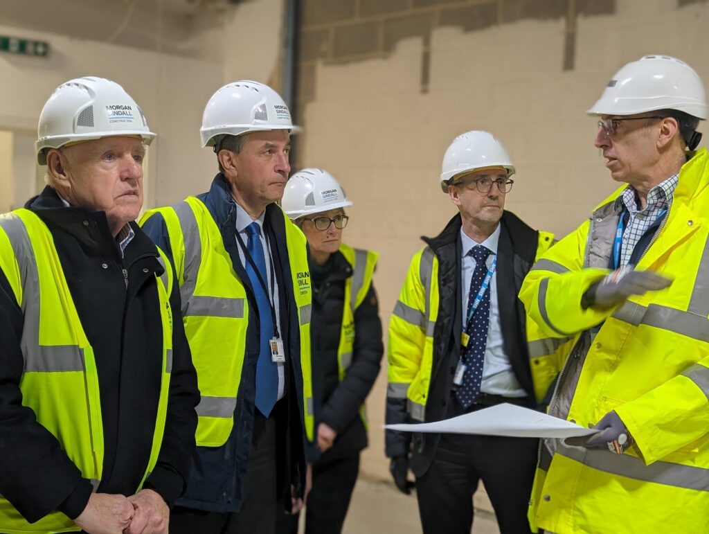 Cllr Stan Shreeve, Cllr Philip Jackson, Helen Kenyon, Ivan McConnell and Mark Edgar tour the facility