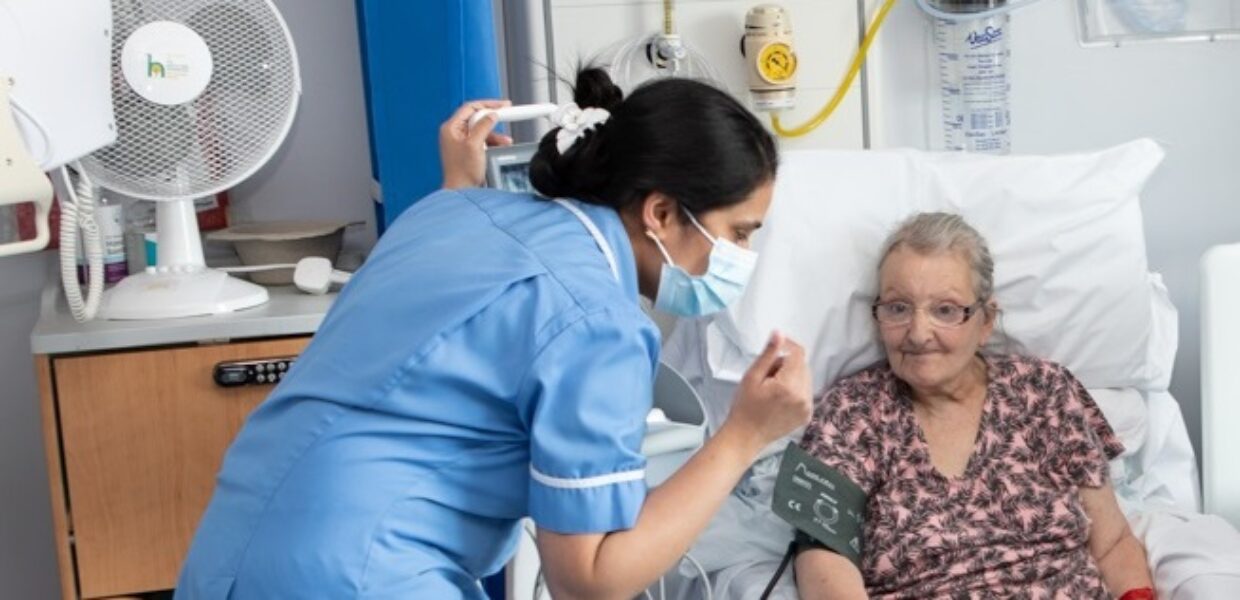 A woman being treated on a ward