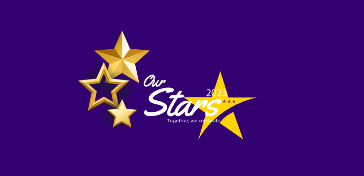 purple background with gold stars
